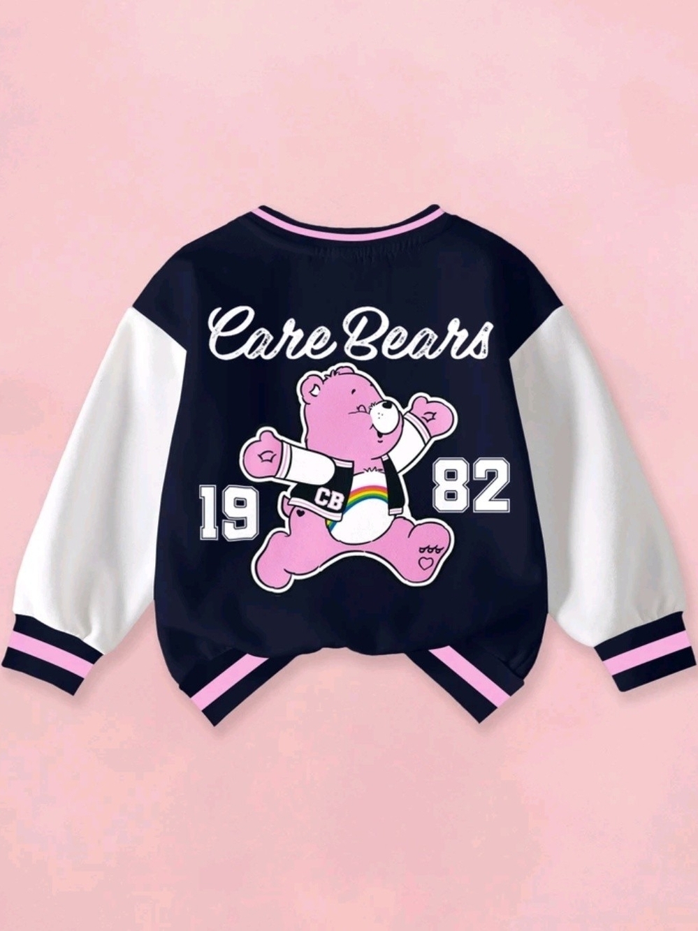 Care Bears Pink & Navy Varsity Jacket Top for Kids